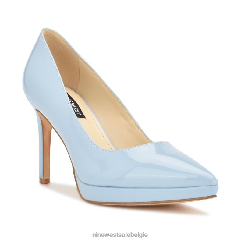 Nine West L48XT1197 babyblauw lak Shelbe platformpompen