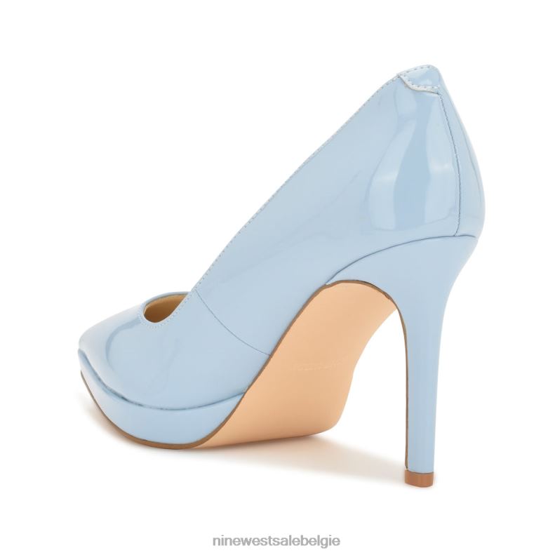 Nine West L48XT1197 babyblauw lak Shelbe platformpompen