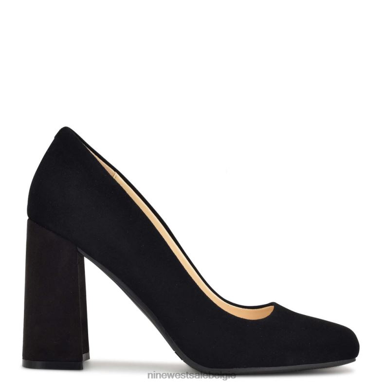 Nine West L48XT1198 zwart suède Yolend pumps met blokhak