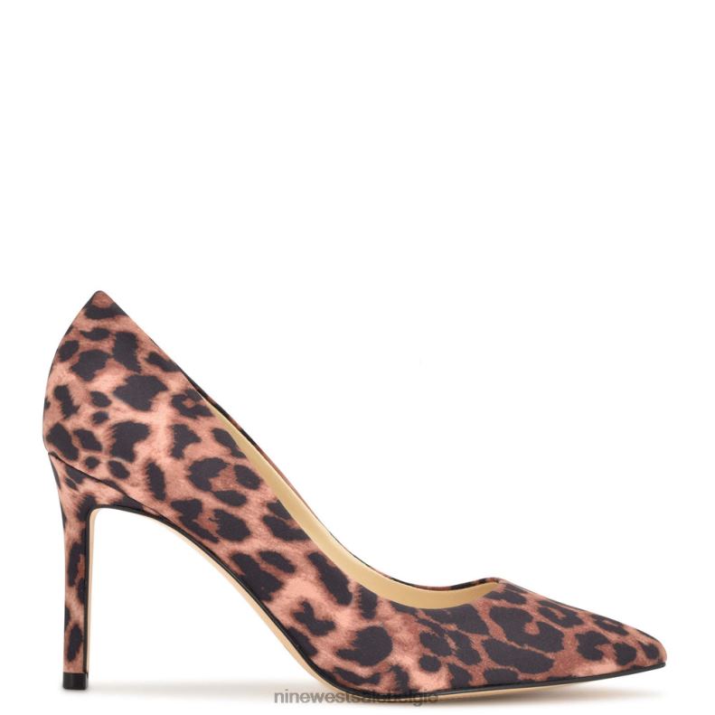 Nine West L48XT1200 bruin luipaard Ezra pumps met puntige neus