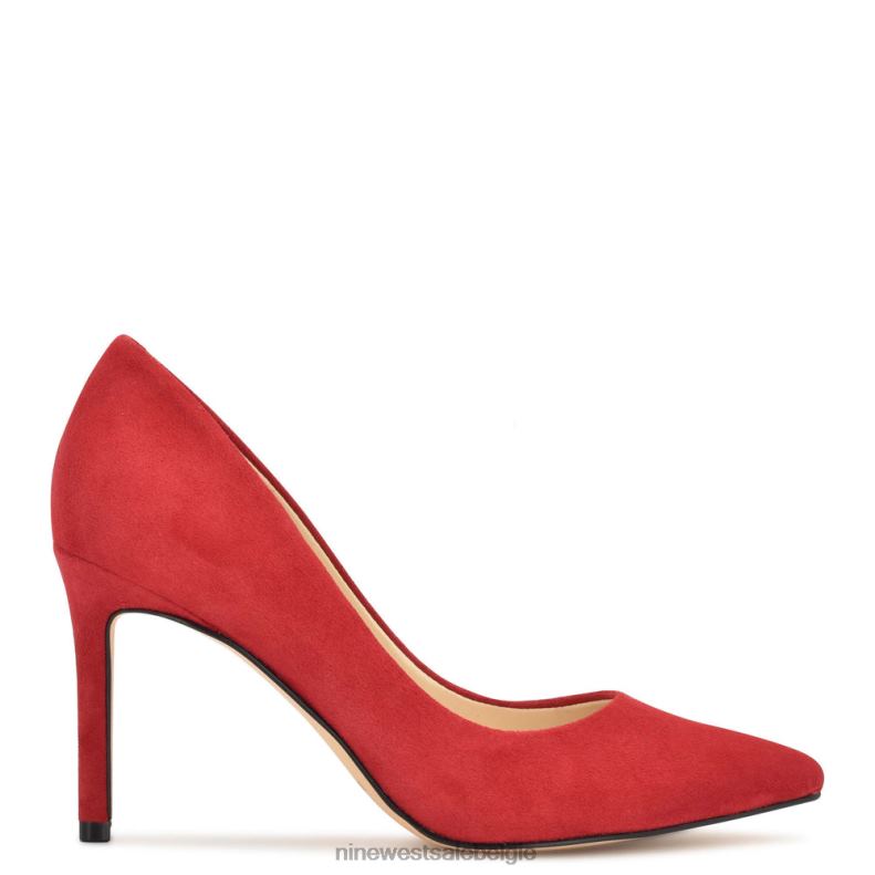 Nine West L48XT1215 rood suède Ezra pumps met puntige neus