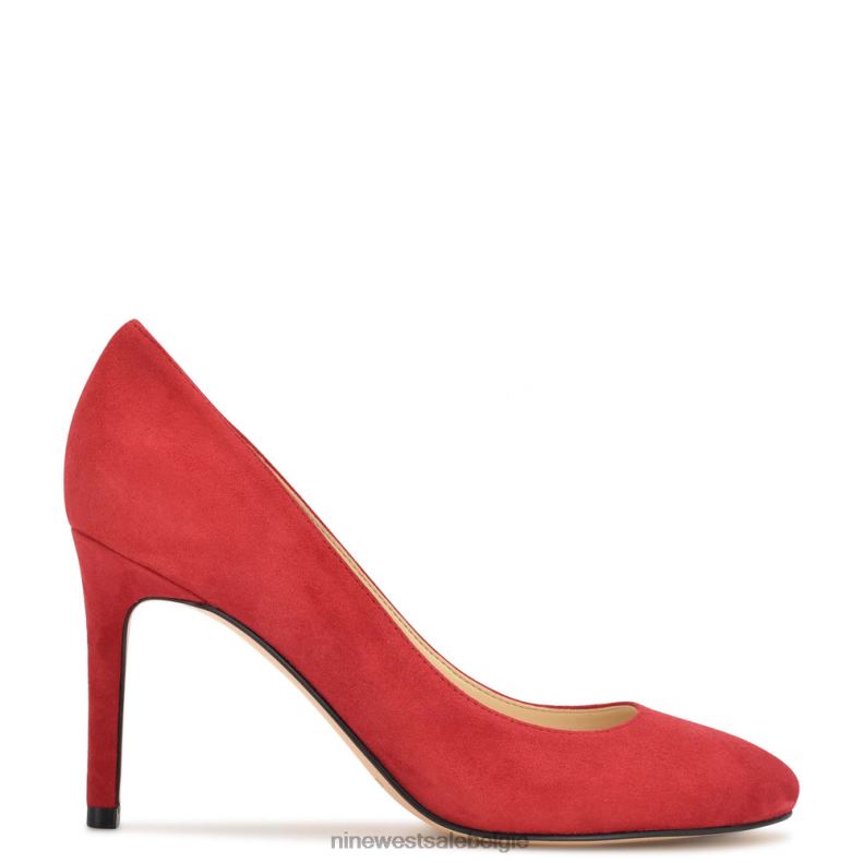 Nine West L48XT1220 rood suède Dylan pumps met ronde neus