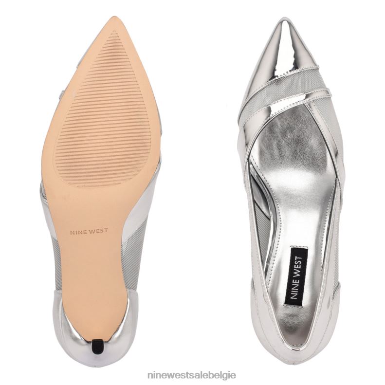 Nine West L48XT1222 zilver spiegel metallic evani jurkpumps