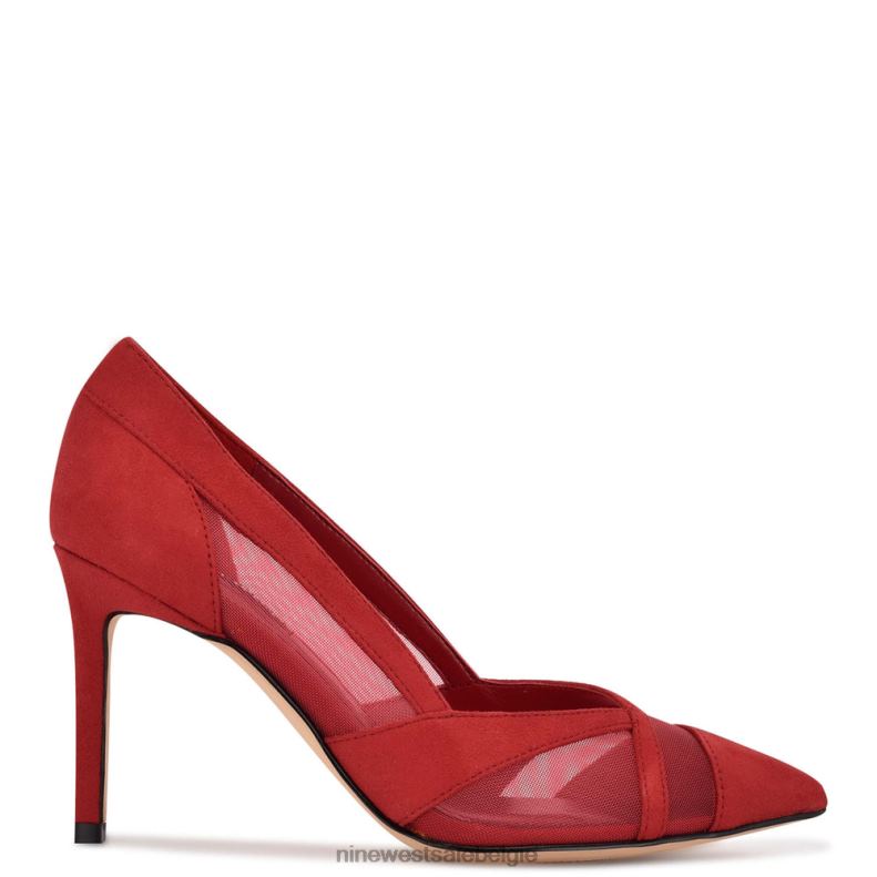 Nine West L48XT1223 rood suède/mesh evani jurkpumps