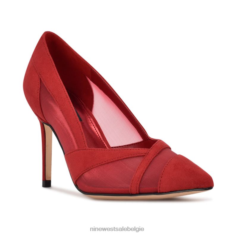 Nine West L48XT1223 rood suède/mesh evani jurkpumps