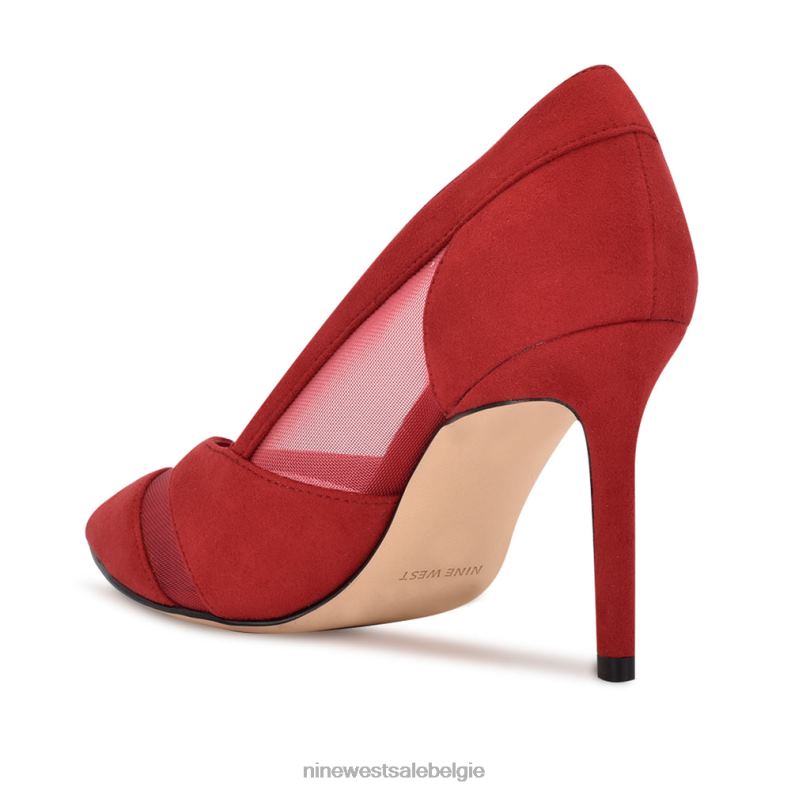 Nine West L48XT1223 rood suède/mesh evani jurkpumps