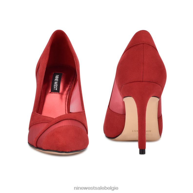 Nine West L48XT1223 rood suède/mesh evani jurkpumps