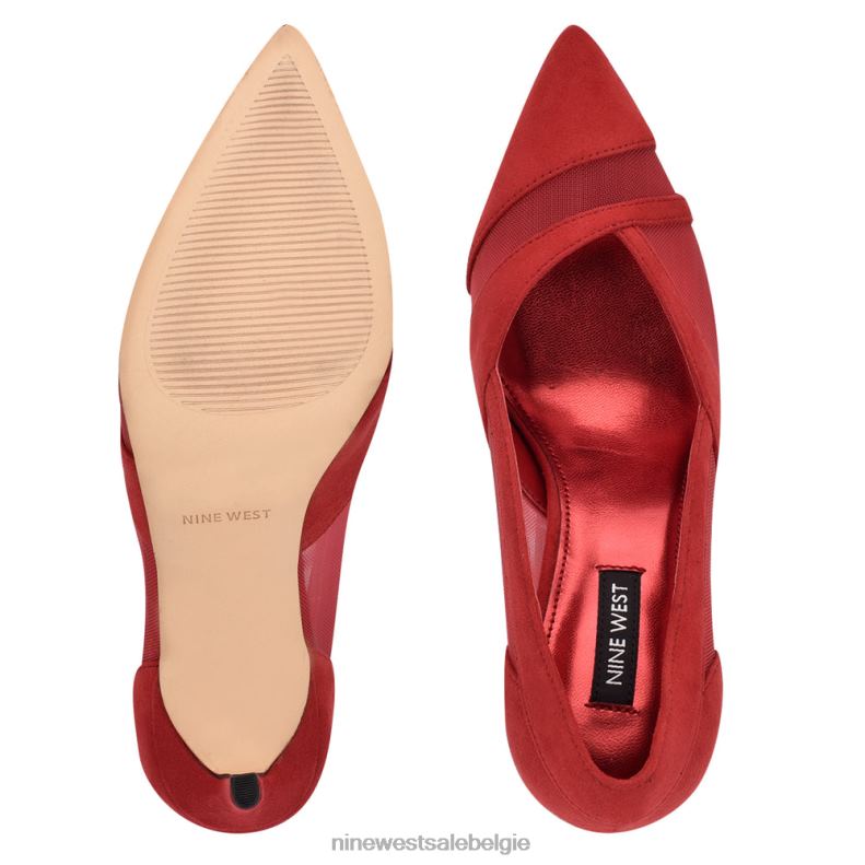 Nine West L48XT1223 rood suède/mesh evani jurkpumps