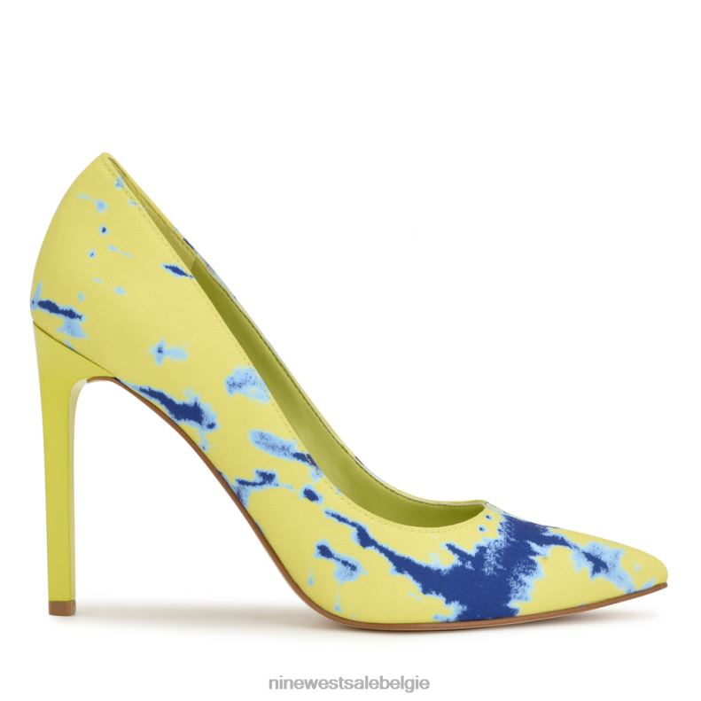 Nine West L48XT1377 neon groen blauwe tie-dye Tatiana pumps met puntige neus