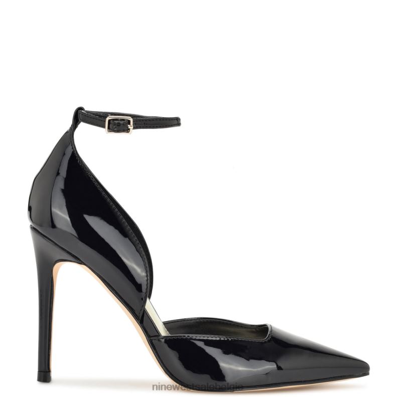 Nine West L48XT1385 zwart patent finda d'orsay pumps met enkelbandjes