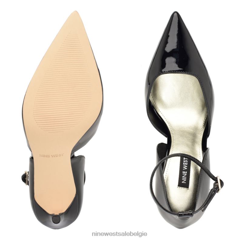 Nine West L48XT1385 zwart patent finda d'orsay pumps met enkelbandjes