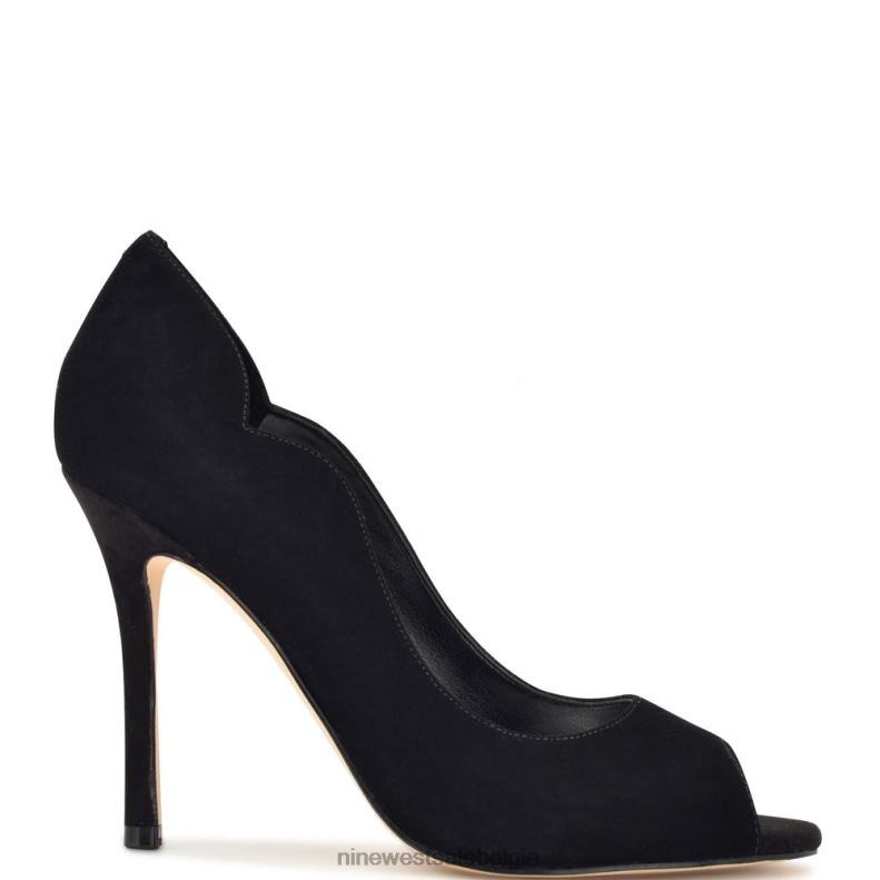 Nine West L48XT1401 zwart suède Kelyan pumps met peep toe