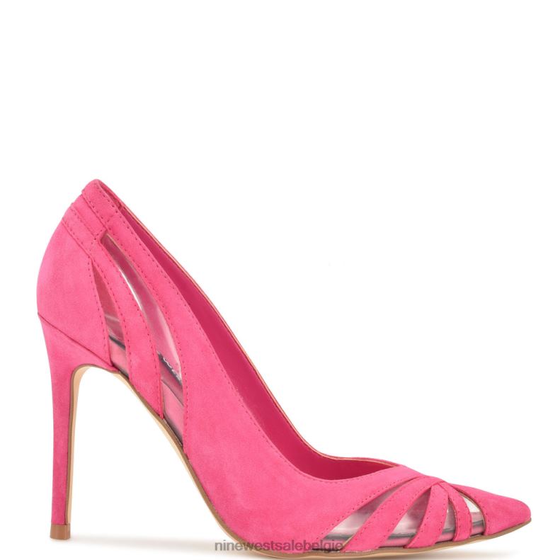 Nine West L48XT1413 roze/transparant suède leuke puntige pumps