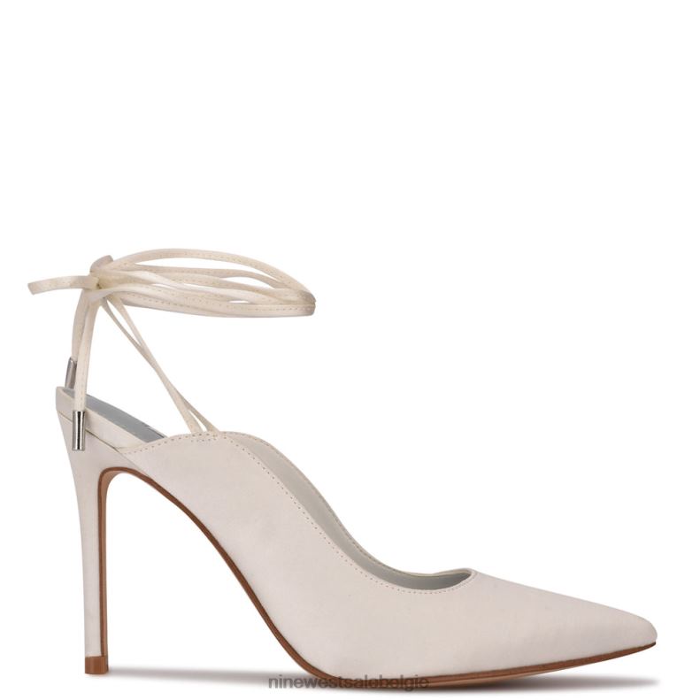 Nine West L48XT1441 ivoor satijn Feya enkelwikkeljurkpumps