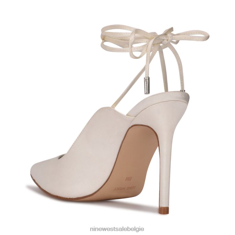 Nine West L48XT1441 ivoor satijn Feya enkelwikkeljurkpumps