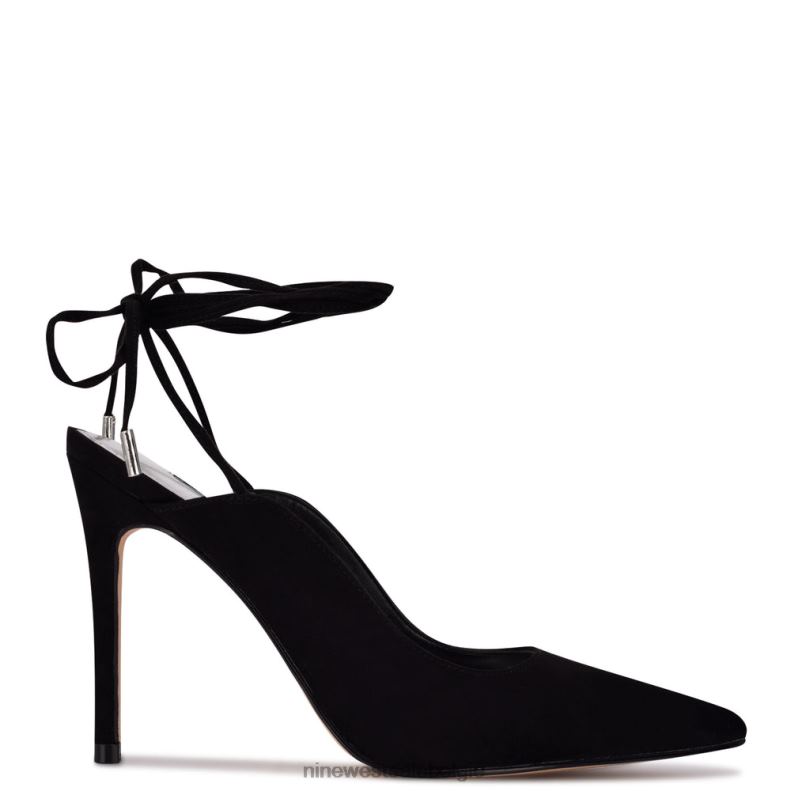 Nine West L48XT1442 zwart suède Feya enkelwikkeljurkpumps