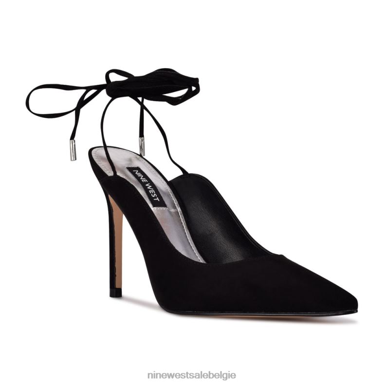 Nine West L48XT1442 zwart suède Feya enkelwikkeljurkpumps