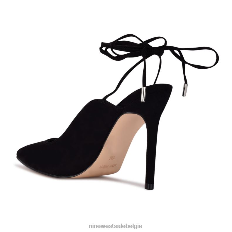 Nine West L48XT1442 zwart suède Feya enkelwikkeljurkpumps