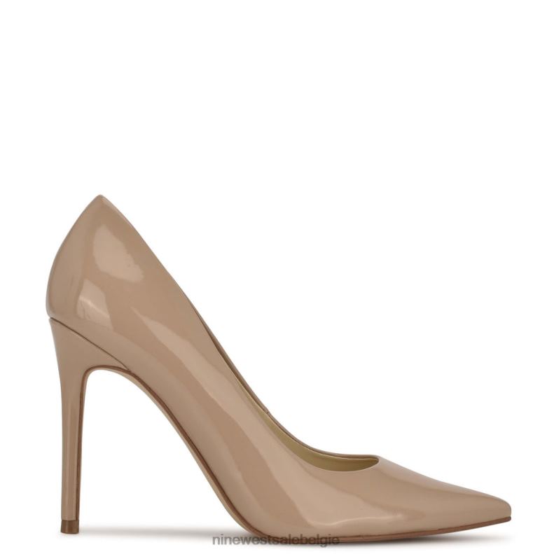 Nine West L48XT1446 antiek taupe patent frisse pumps met puntige neus