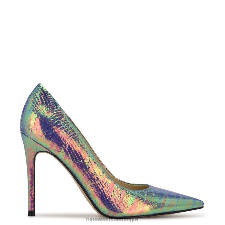 Nine West L48XT1457 iriserende slangenprint frisse pumps met puntige neus