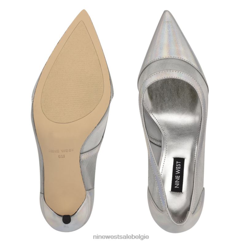 Nine West L48XT1458 zilver Francy pumps met puntige neus