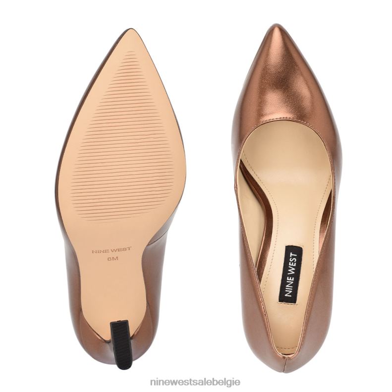 Nine West L48XT1480 bronzen trendz pumps met puntige neus