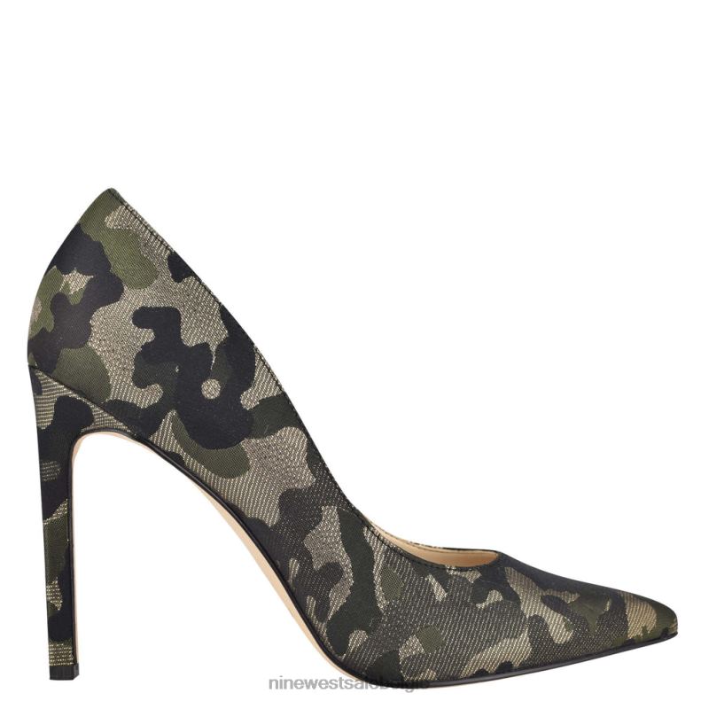 Nine West L48XT1482 metalen camouflage Tatiana pumps met puntige neus