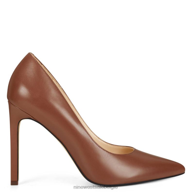 Nine West L48XT1487 bruin leer Tatiana pumps met puntige neus