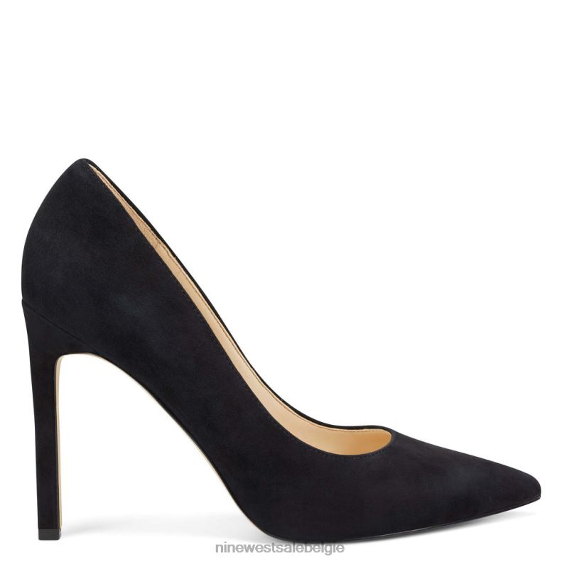 Nine West L48XT1488 zwart suède Tatiana pumps met puntige neus