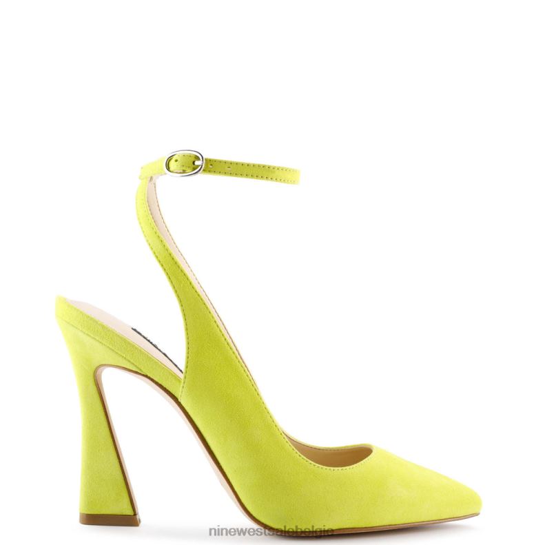 Nine West L48XT1500 neongeel suède Tabita jurkpumps met enkelbandje