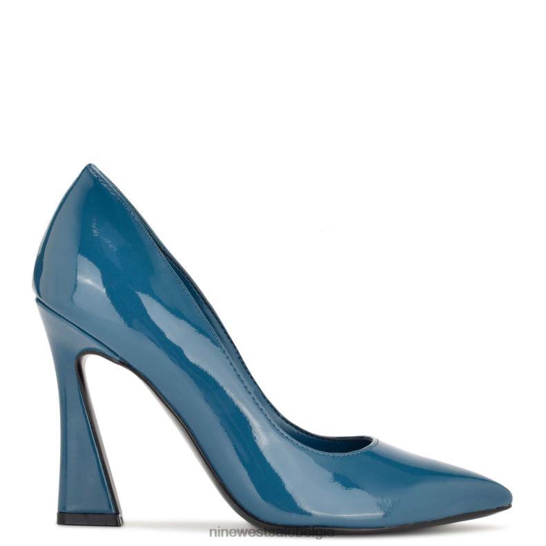 Nine West L48XT1506 blauwgroen patent trendz pumps met puntige neus