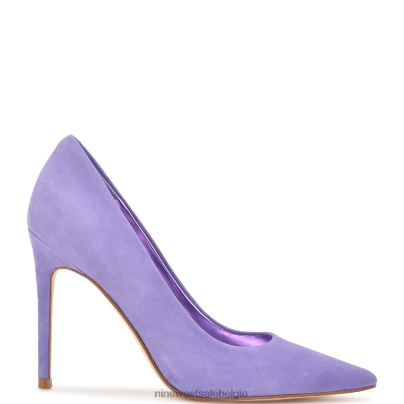 Nine West L48XT1564 paars suède frisse pumps met puntige neus