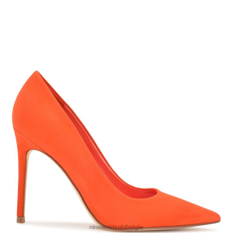 Nine West L48XT1566 neonoranje suède frisse pumps met puntige neus