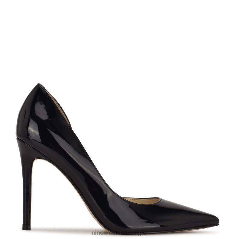 Nine West L48XT1575 zwart patent Folowe d'orsay pumps met puntige neus