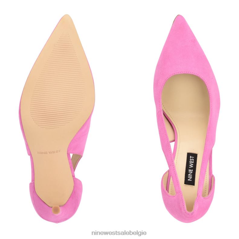 Nine West L48XT1598 roze suède favon uitgesneden pompen