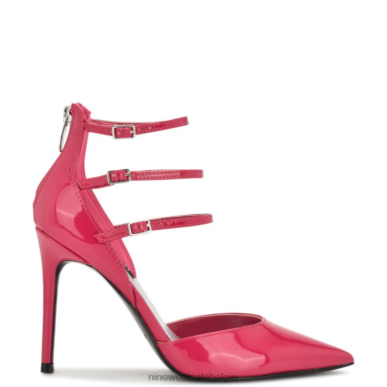 Nine West L48XT1606 roze patent Frann d'orsay pumps met bandjes