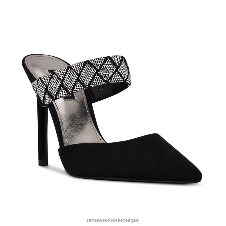 Nine West L48XT1891 zwart suède Fresah pumps met puntige neus