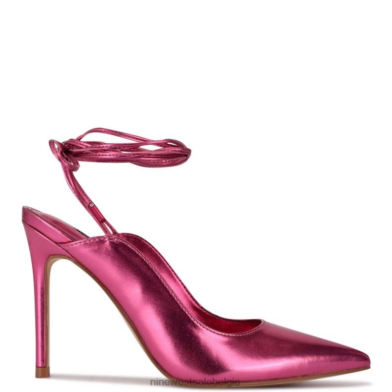 Nine West L48XT2017 roze metaalachtig Feya enkelwikkeljurkpumps