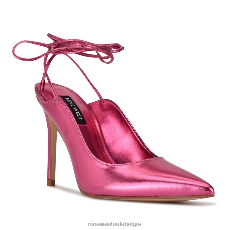 Nine West L48XT2017 roze metaalachtig Feya enkelwikkeljurkpumps