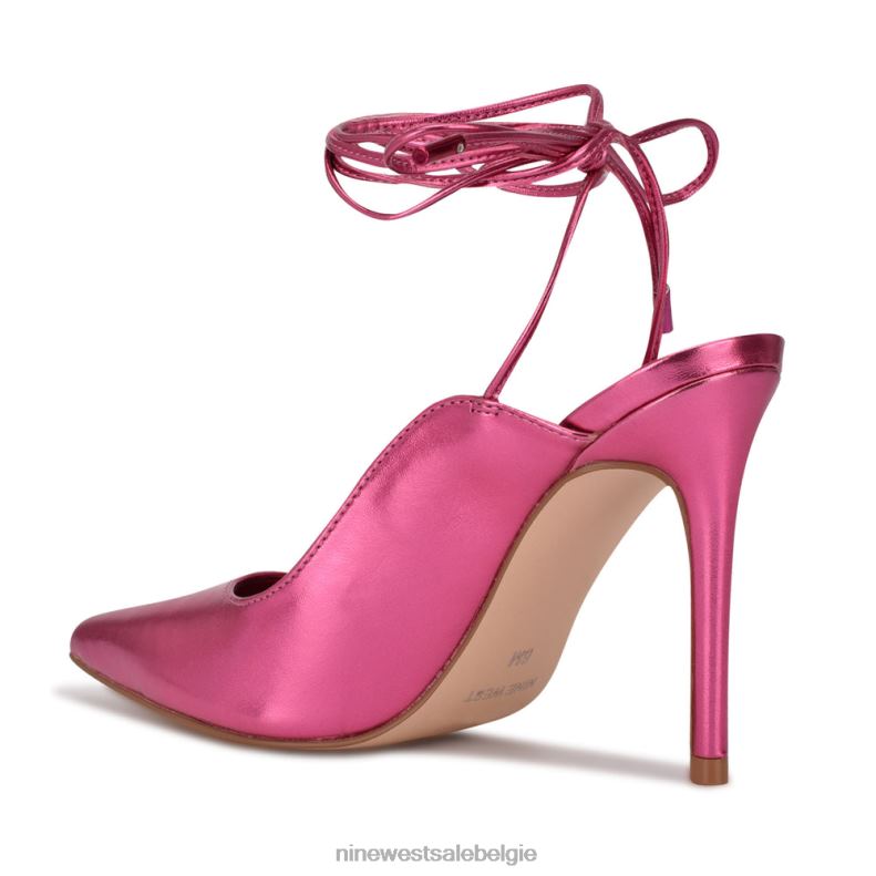 Nine West L48XT2017 roze metaalachtig Feya enkelwikkeljurkpumps