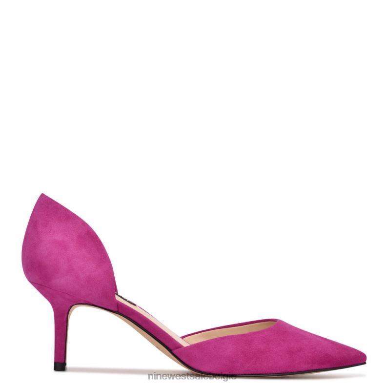 Nine West L48XT2162 roze suède arriveer pumps met puntige neus