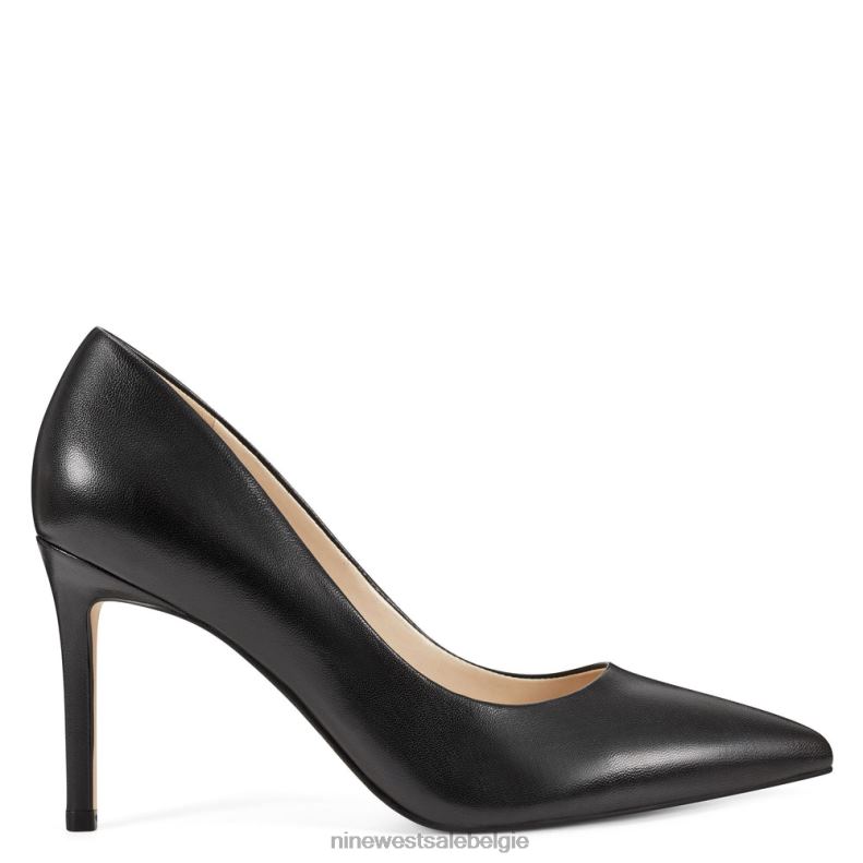 Nine West L48XT2365 zwart leer Ezra pumps met puntige neus