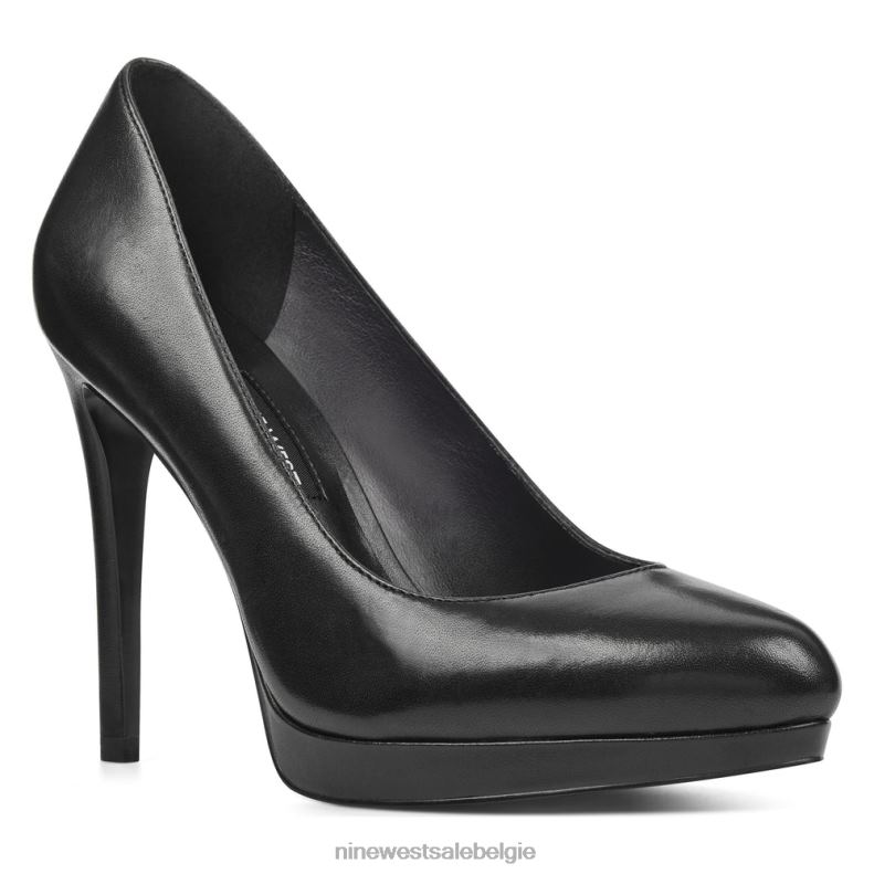 Nine West L48XT2367 zwart leer quabree platformpompen