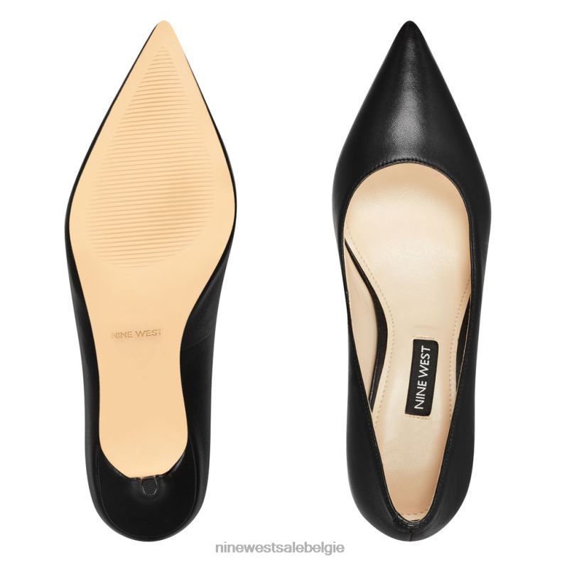 Nine West L48XT2369 zwart leer Arlene pumps met puntige neus