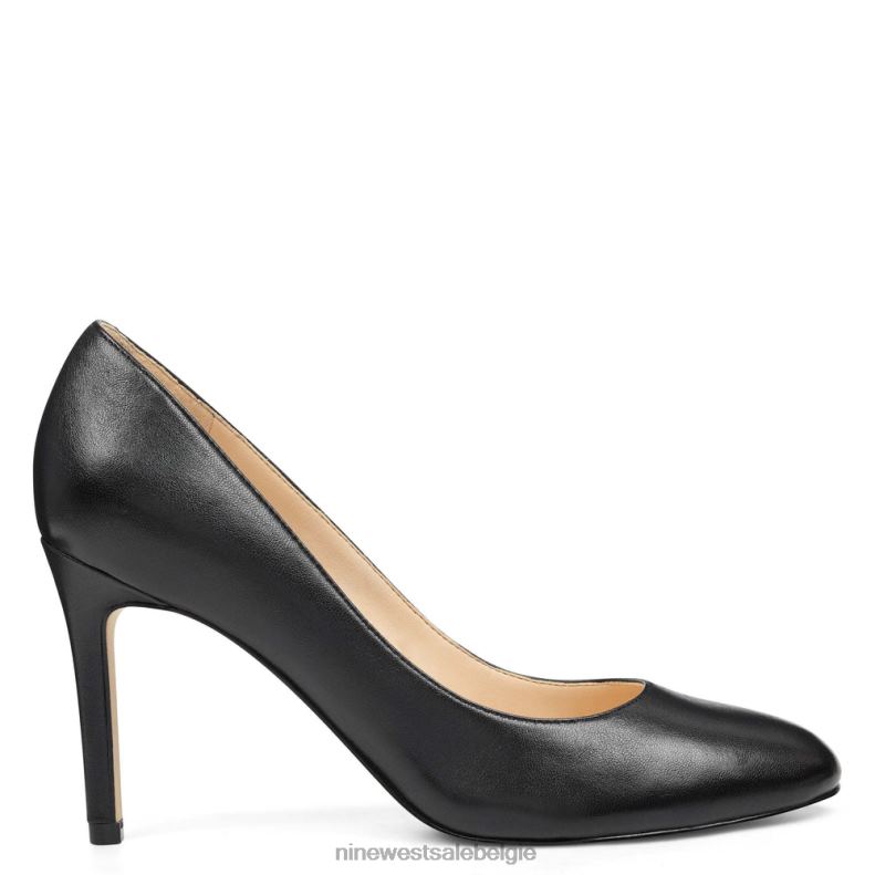 Nine West L48XT2371 zwart leer Dylan pumps met ronde neus