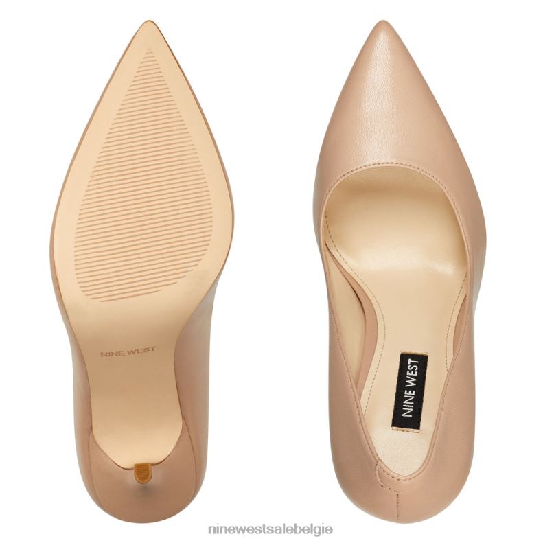 Nine West L48XT2378 licht natuurlijk leer bliss puntige teenpumps