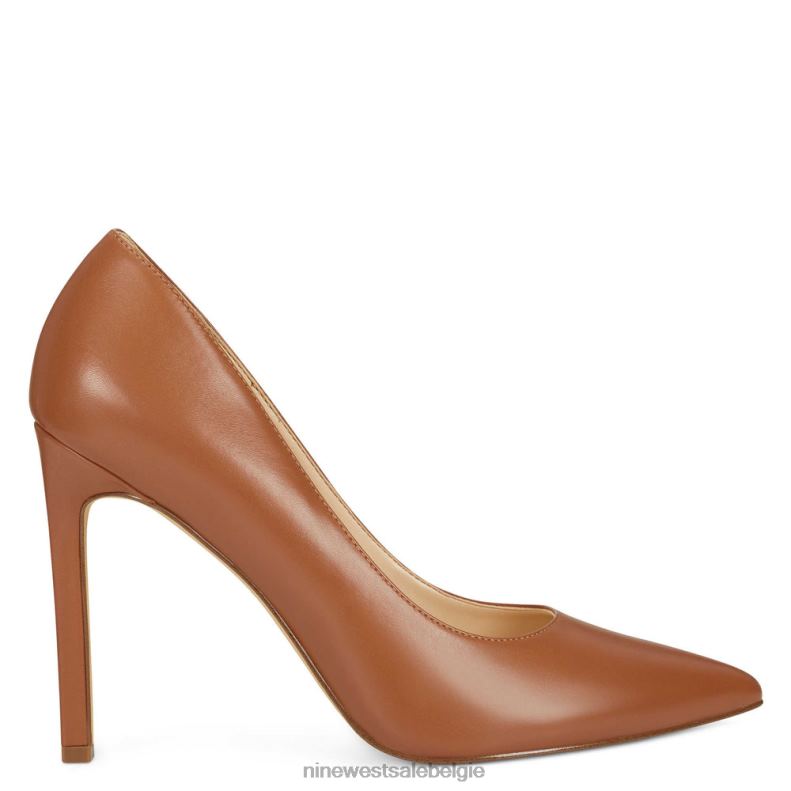 Nine West L48XT2407 lichtbruin leer Tatiana pumps met puntige neus