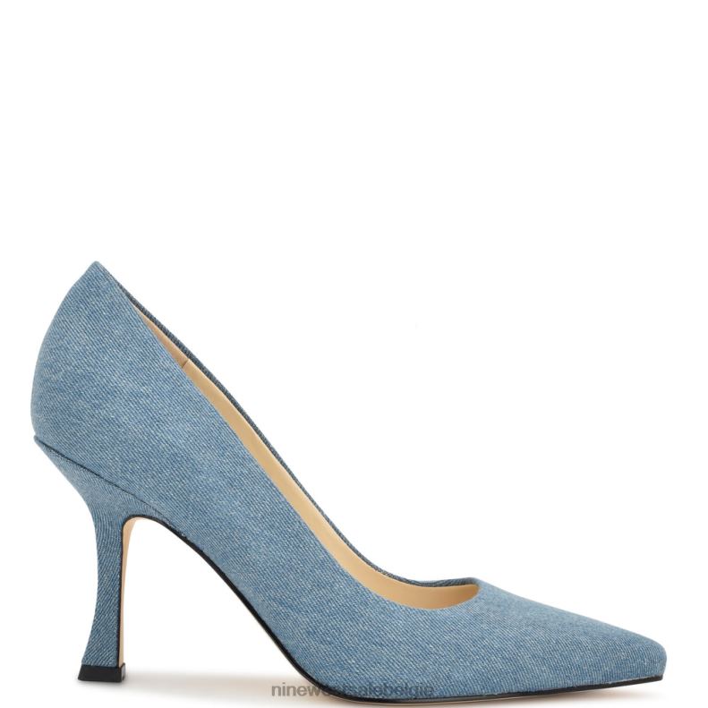 Nine West L48XT869 blauwe denim soorten puntige teenpumps