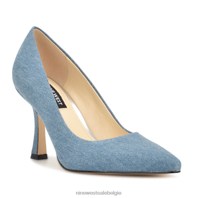 Nine West L48XT869 blauwe denim soorten puntige teenpumps