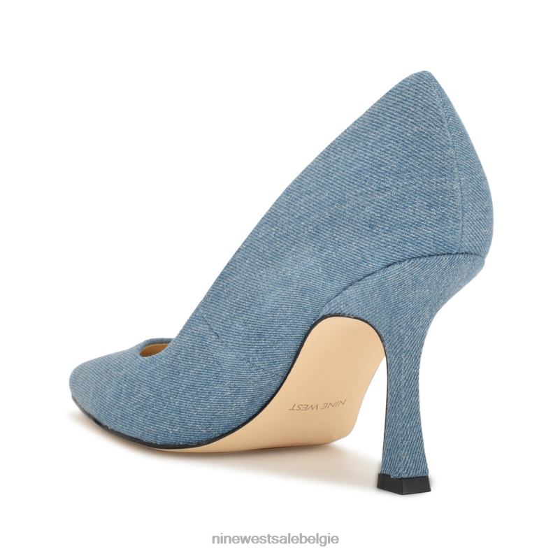 Nine West L48XT869 blauwe denim soorten puntige teenpumps